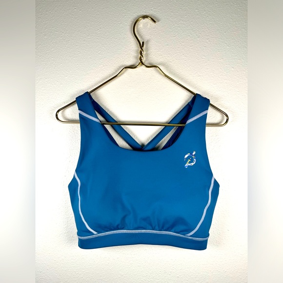 Peloton teal cross back sports bra size XL with removable padding - Picture 2 of 6